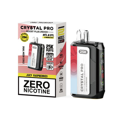 0MG Crystal Pro Boost Plus 25k Prefilled Pod Kit - Box of 5