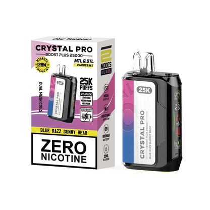 0MG Crystal Pro Boost Plus 25k Prefilled Pod Kit - Box of 5
