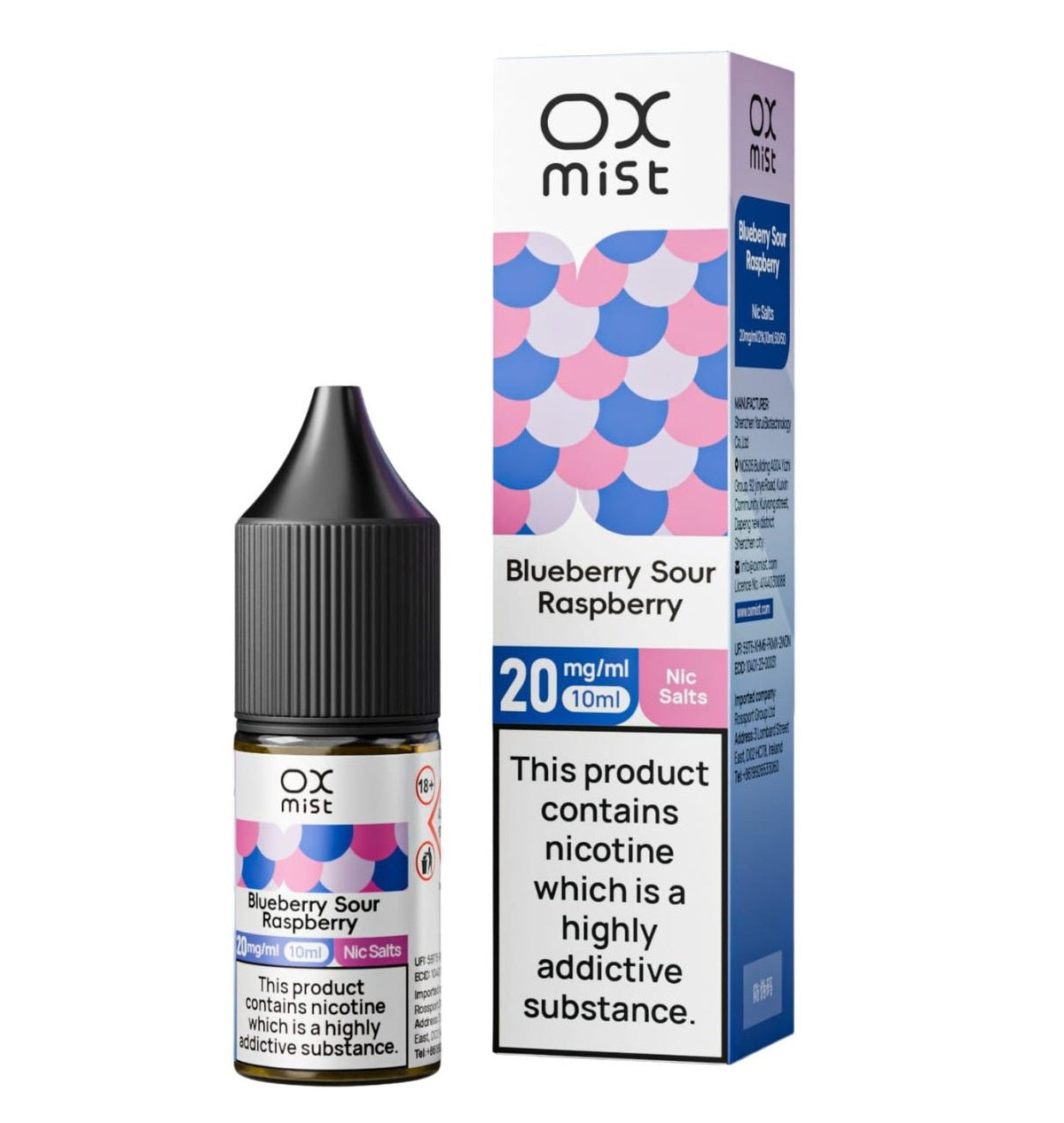 Box of 10 - OX Mist 10ML Nic Salts