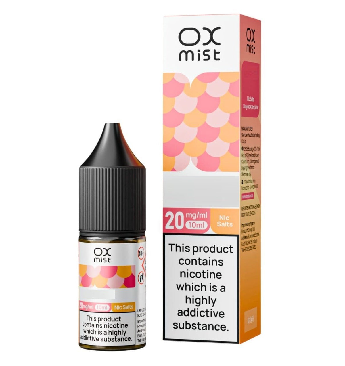 Box of 10 - OX Mist 10ML Nic Salts