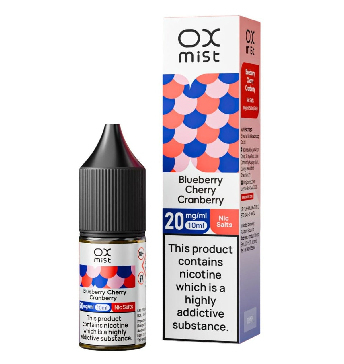 Box of 10 - OX Mist 10ML Nic Salts
