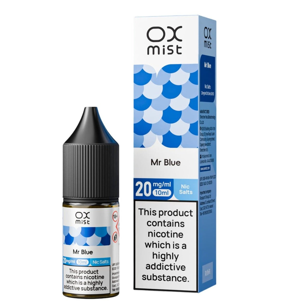 Box of 10 - OX Mist 10ML Nic Salts