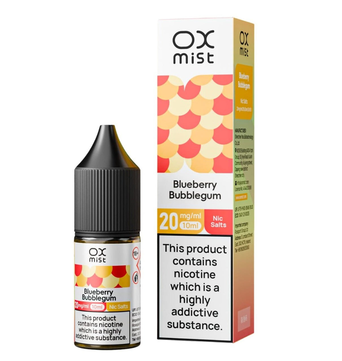 Box of 10 - OX Mist 10ML Nic Salts
