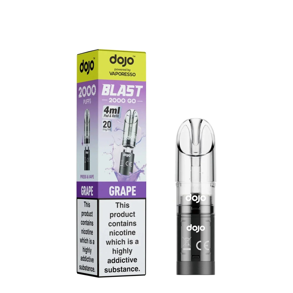Box Of 10 - Vaporesso Dojo Blast Go 2000 Prefilled Refill Pods