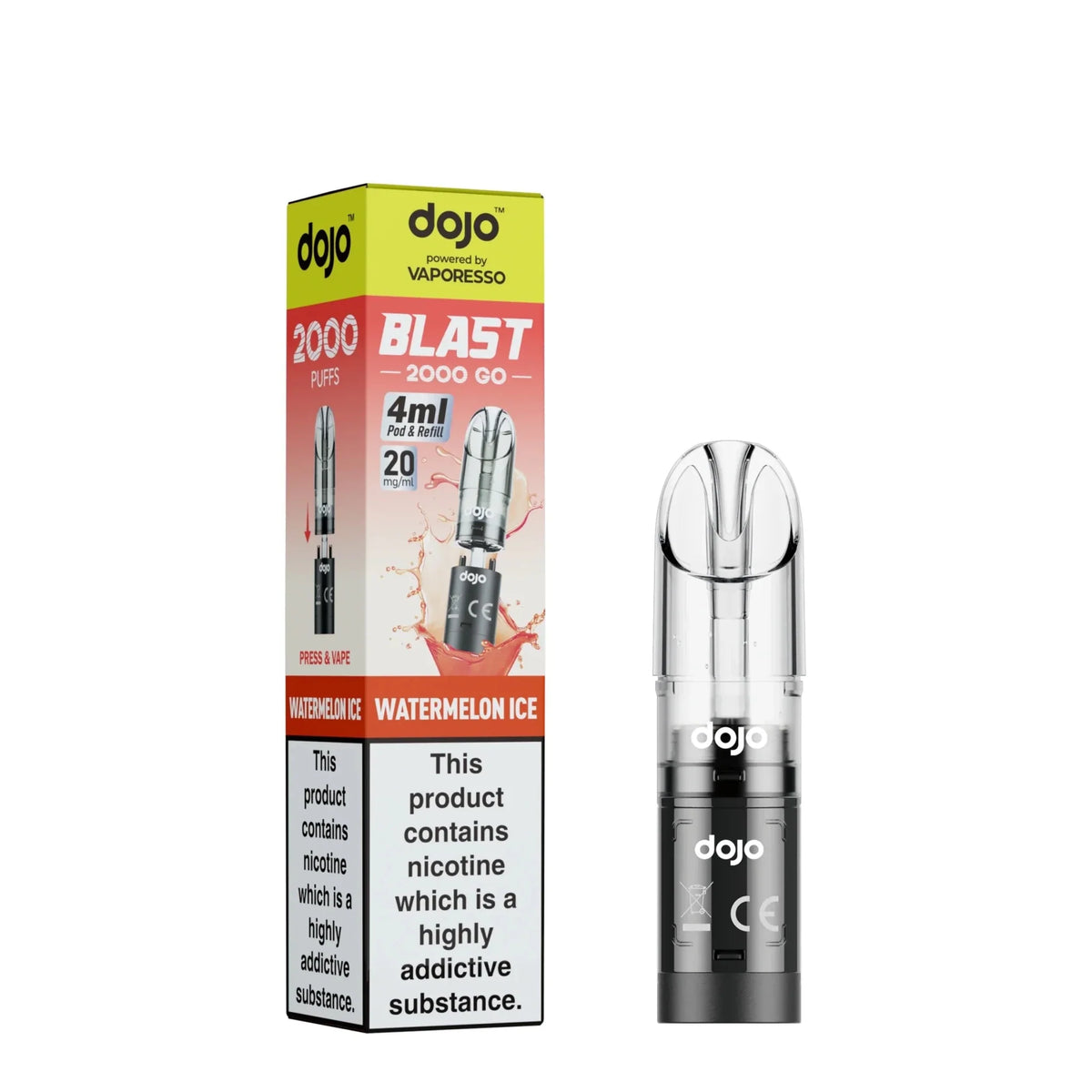 Box Of 10 - Vaporesso Dojo Blast Go 2000 Prefilled Refill Pods