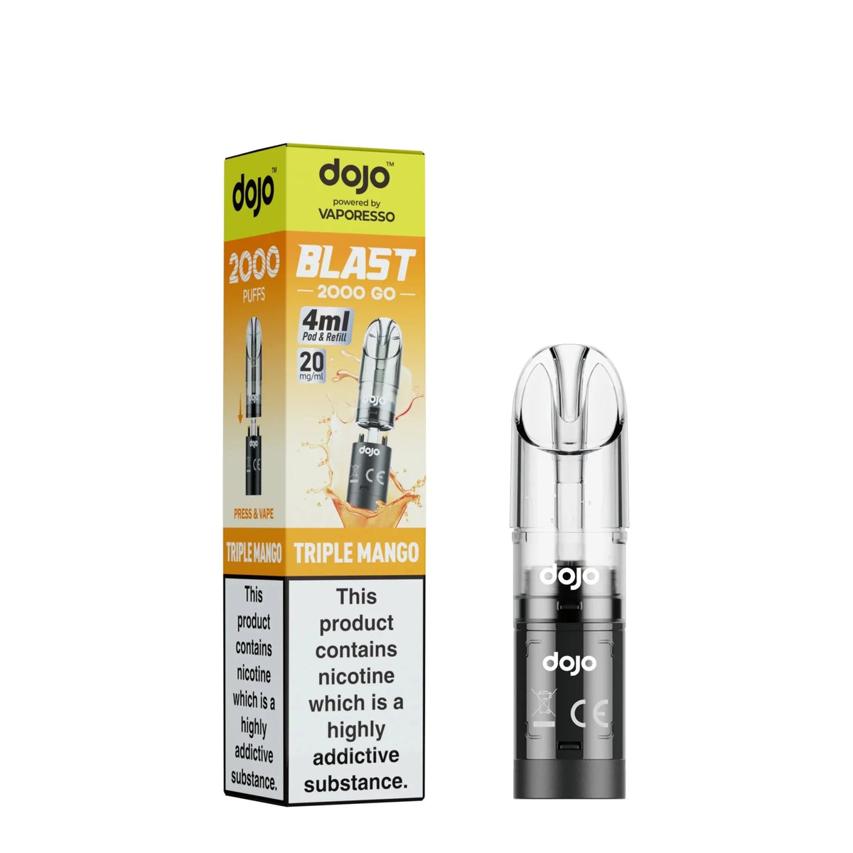 Box Of 10 - Vaporesso Dojo Blast Go 2000 Prefilled Refill Pods