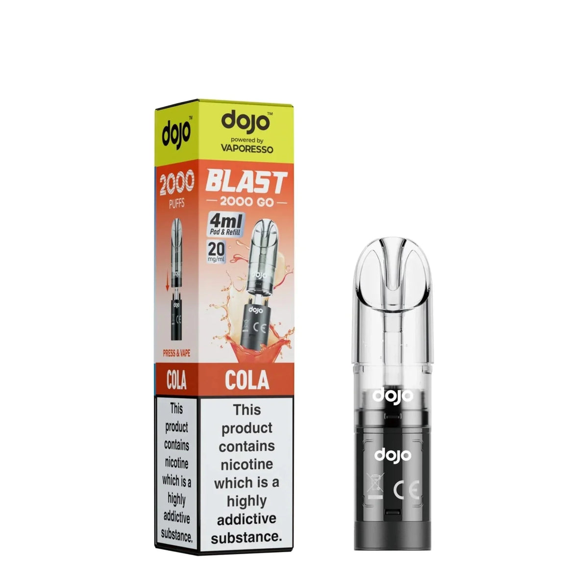 Box Of 10 - Vaporesso Dojo Blast Go 2000 Prefilled Refill Pods