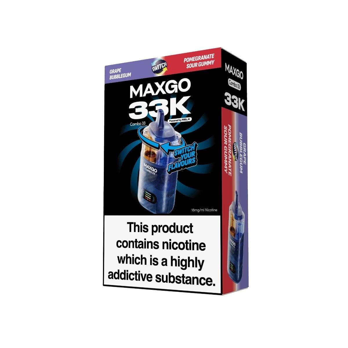 Relx Maxgo 33k Prefilled Pod Vape Kit (Box of 3)