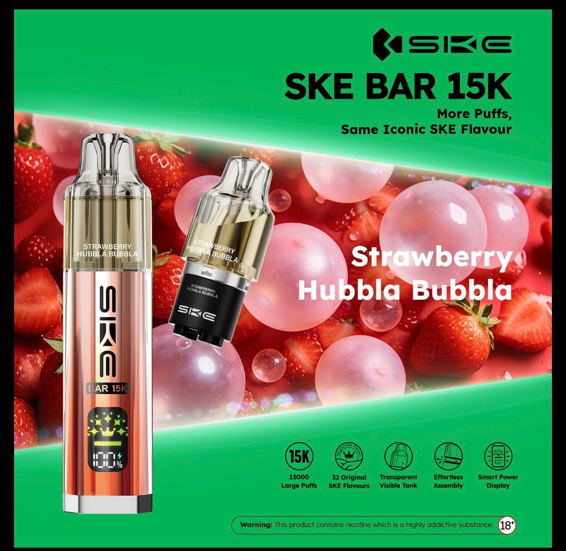 Box of 5 - SKE Bar 15K Puffs Prefilled Pod Kit