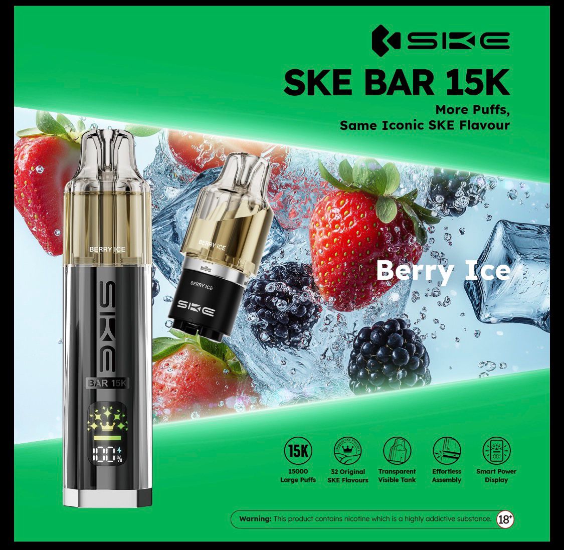 Box of 5 - SKE Bar 15K Puffs Prefilled Pod Kit