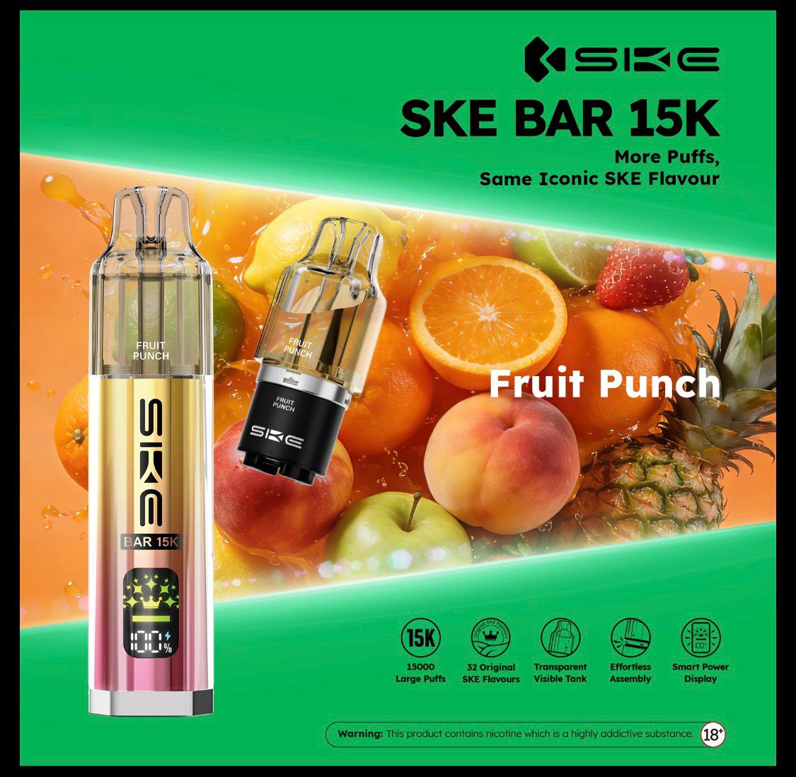 Box of 5 - SKE Bar 15K Puffs Prefilled Pod Kit