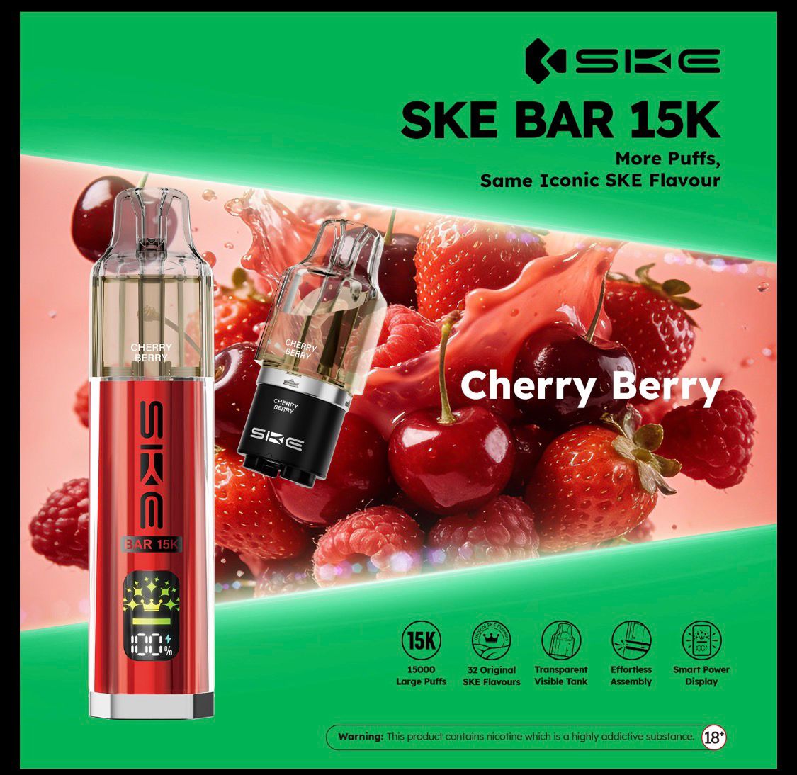 Box of 5 - SKE Bar 15K Puffs Prefilled Pod Kit
