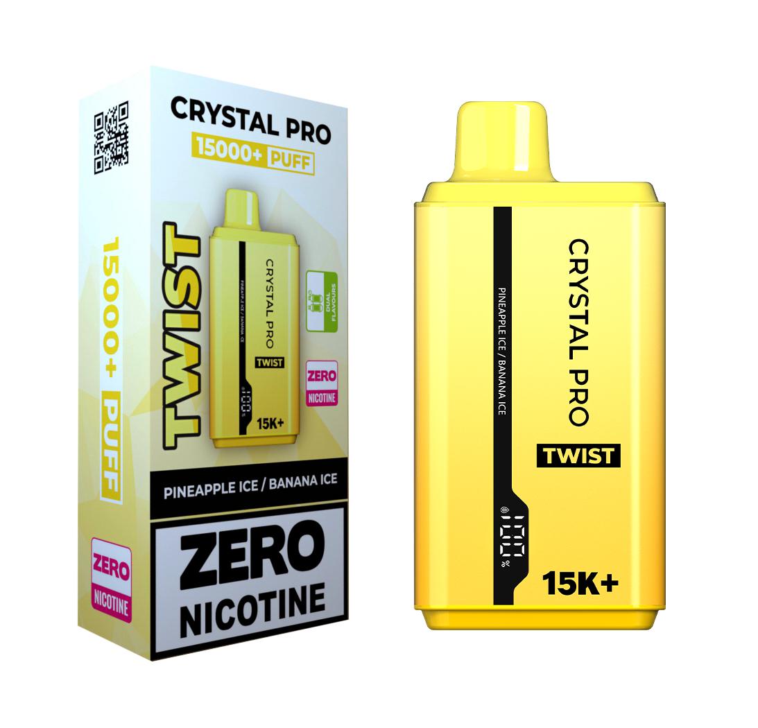 Crystal Pro Twist 15000 Puffs Prefilled Vape Zero Nicotine - Box of 5