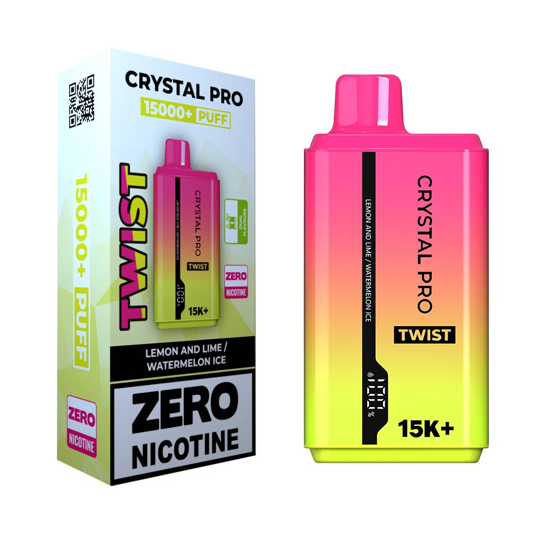 Crystal Pro Twist 15000 Puffs Prefilled Vape Zero Nicotine - Box of 5