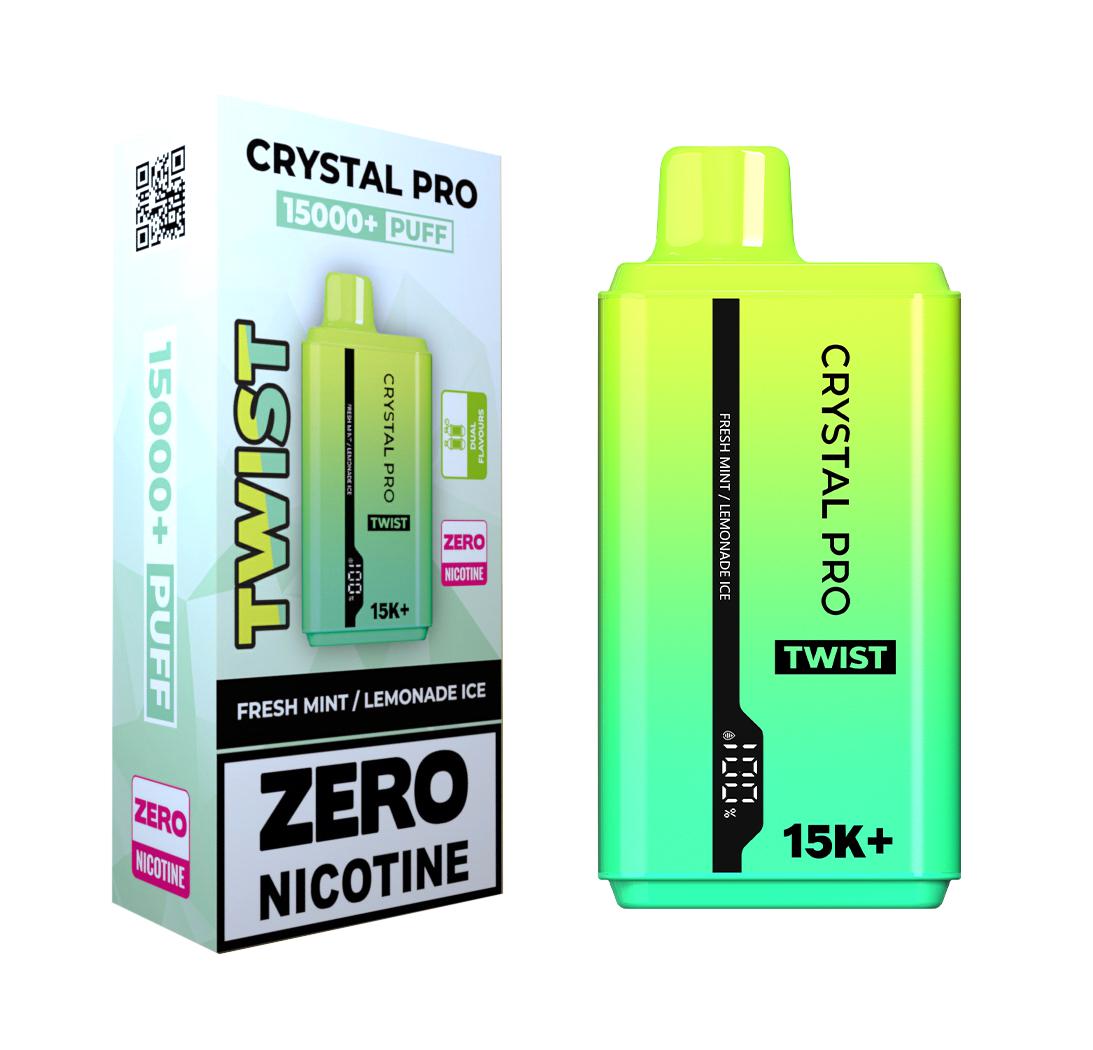 Crystal Pro Twist 15000 Puffs Prefilled Vape Zero Nicotine - Box of 5
