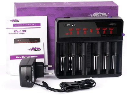 Efest LUC V6 LCD 6 Bay Charger