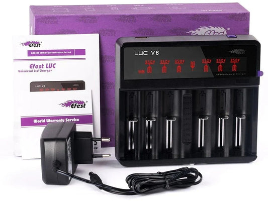 Efest LUC V6 LCD 6 Bay Charger