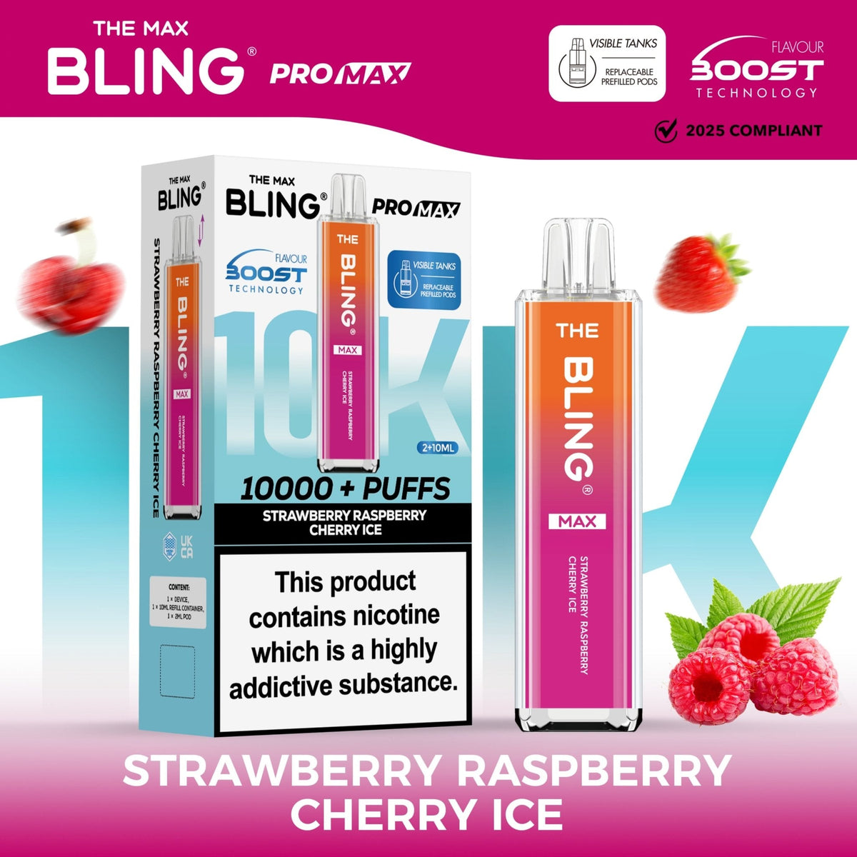The Crystal Bling Max 10000 Preffilled Vape Kit Box of 5