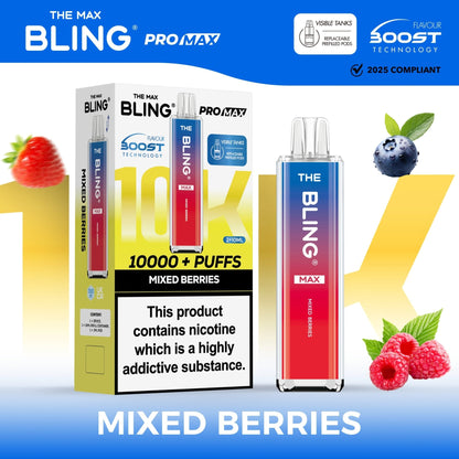 The Crystal Bling Max 10000 Preffilled Vape Kit Box of 5